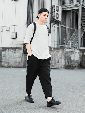 「ATTACHMENT（アタッチメント）のアイテム（帽子）」を使った、aoiさん（メンズ・173cm）の春コーディネート