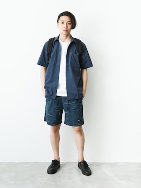 「CRAMSHELL（クラムシェル）のアイテム」を使った、aoiさん（メンズ・173cm）の夏コーディネート