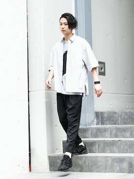 「CRAMSHELL（クラムシェル）のアイテム」を使った、aoiさん（メンズ・173cm）の夏コーディネート