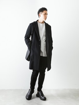 「ビジネススタイル」｜「アイテム（チェスターコート）」を使った、aoiさん（メンズ・173cm）の秋コーディネート