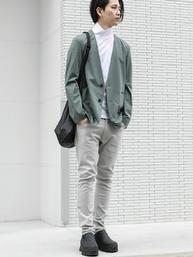 「ノーカラージャケット」｜aoiさん（メンズ・173cm）の春コーディネート