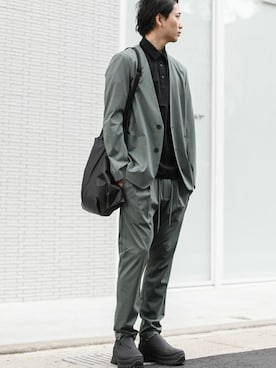 「ノーカラージャケット」｜aoiさん（メンズ・175cm）の春コーディネート