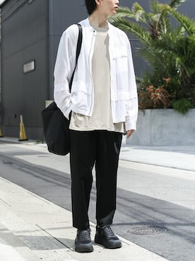 「CRAMSHELL（クラムシェル）のアイテム（ショルダーバッグ）」を使った、aoiさん（メンズ・175cm）の春コーディネート