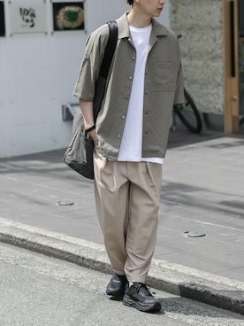 「CRAMSHELL（クラムシェル）のアイテム」を使った、aoiさん（メンズ・175cm）の春コーディネート