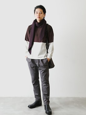 「CRAMSHELL（クラムシェル）のアイテム」を使った、aoiさん（メンズ・175cm）の秋コーディネート