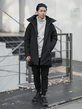 「ATTACHMENT（アタッチメント）のアイテム（パンツ）」を使った、aoiさん（メンズ・175cm）の冬コーディネート