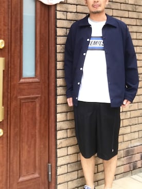 「アイテム（ナイロンジャケット）」を使った、hiroki taniguchiさん（メンズ・172cm・30代）の春コーディネート