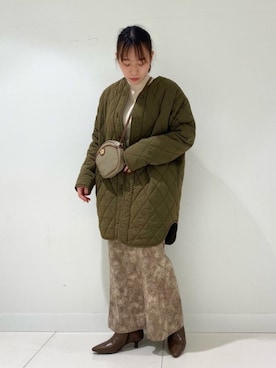 「SENSE OF PLACE by URBAN RESEARCH（センスオブプレイスバイアーバンリサーチ）のアイテム（ノーカラージャケット）」を使った、　AMIさん（レディース・158cm）の秋コーディネート