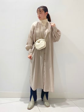 「アイテム（その他シューズ、グリーン系）」を使った、　AMIさん（レディース・158cm）の冬コーディネート