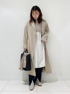 「トートバック」｜「アイテム（ジャケット/アウター）」を使った、　AMIさん（レディース・158cm）の春コーディネート