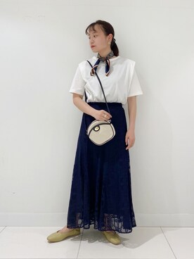 「アイテム（その他シューズ、グリーン系）」を使った、　AMIさん（レディース・158cm）の春コーディネート