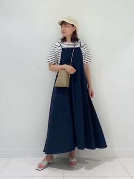 「スクエアトゥ」｜「アイテム（キャスケット）」を使った、　AMIさん（レディース・158cm）の春コーディネート
