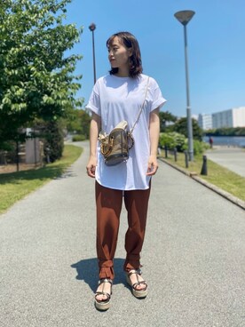 「アイテム（サンダル、その他）」を使った、　AMIさん（レディース・158cm）の夏コーディネート