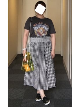 「ロックT」｜「アイテム（スリッポン）」を使った、まんたろうさん（レディース・153cm）の夏コーディネート
