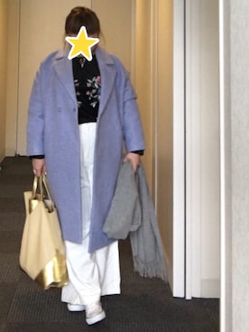 「CELINE」｜「アイテム（チェスターコート）」を使った、まんたろうさん（レディース・153cm）の冬コーディネート