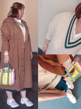 「MEDE19F（メデジュウキュウ）のアイテム（Tシャツ/カットソー）」を使った、まんたろうさん（レディース・153cm）の春コーディネート