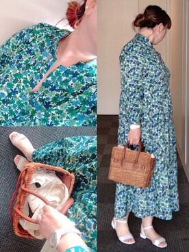 「SEA（シー）のアイテム（かごバッグ）」を使った、まんたろうさん（レディース・153cm）の夏コーディネート