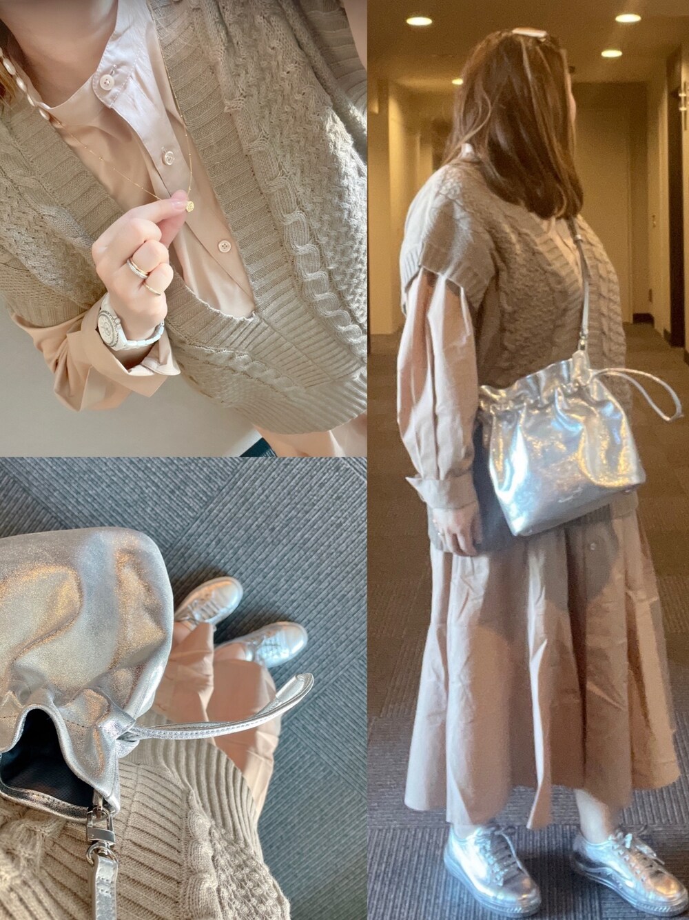 コーデのポイントに 合わせやすい CHANEL メタリックスニーカー org.jpg