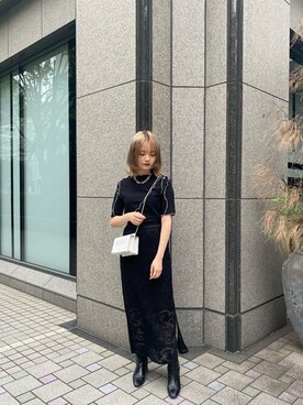 PUBLIC TOKYO ラメメッシュニットスカート