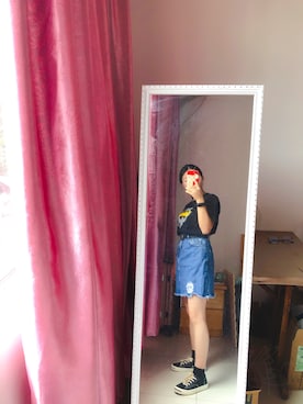 「PULL&BEAR（プルアンドベア）のアイテム（スカート）」を使った、如此诡异呀さん（レディース・154cm）の秋コーディネート