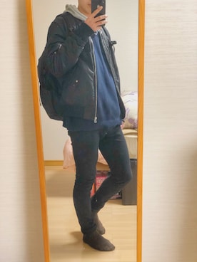 「Confirm（コンファーム）のアイテム（MA-1）」を使った、パックマンさん（メンズ・168cm）の春コーディネート