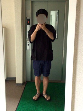 「weac.（ウィークス）のアイテム（ハンチング/ベレー帽）」を使った、ビックバンベイダーさん（メンズ・176cm）の夏コーディネート