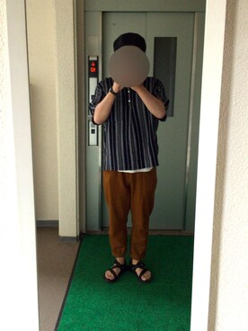「weac.（ウィークス）のアイテム（ハンチング/ベレー帽）」を使った、ビックバンベイダーさん（メンズ・176cm）の夏コーディネート