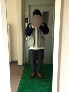 「melple（メイプル）のアイテム」を使った、ビックバンベイダーさん（メンズ・176cm）の冬コーディネート