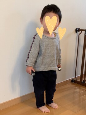 「アイテム（スウェット）」を使った、chiboさん（キッズ・90cm）の春コーディネート