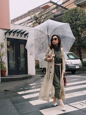 「Ameri（アメリ）のアイテム（ジャケット/アウター）」を使った、黒石奈央子さん（レディース・152cm）の春コーディネート