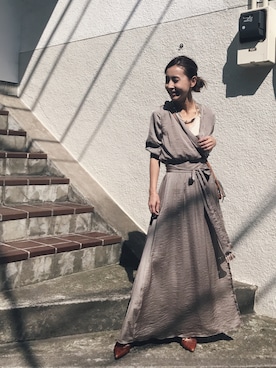 AMERI(アメリ)の「CACHE COEUR SATIN DRESS(ワンピース)」 - WEAR