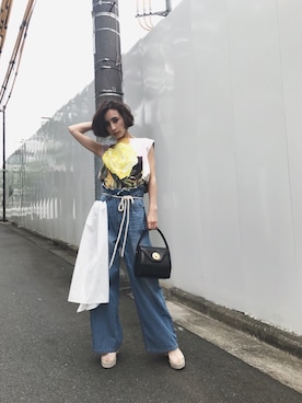 黒石奈央子さん(レディース・152cm)の春コーディネート