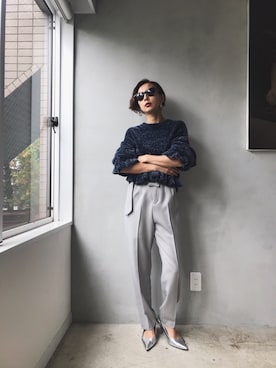 黒石奈央子さん(レディース・152cm)の秋コーディネート