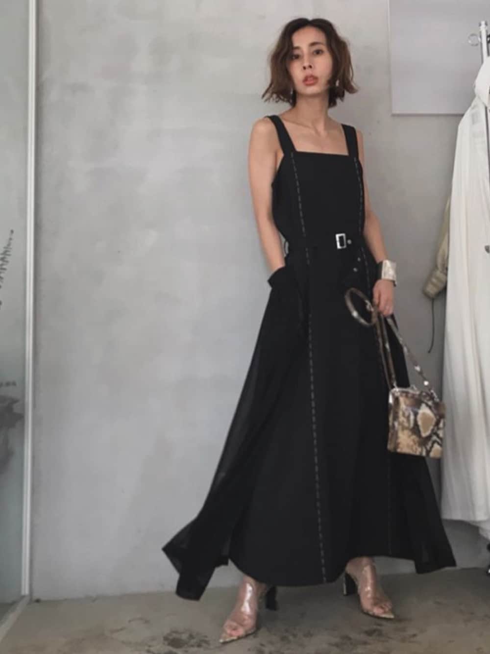 Ameri（アメリ）の「BIG POCKET STITCH DRESS（ワンピース