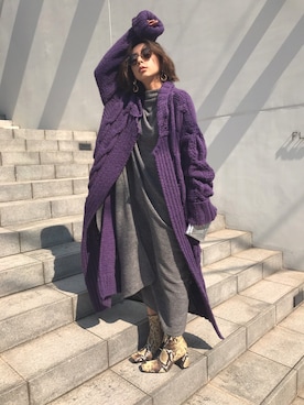 「Ameri（アメリ）のアイテム（アクセサリー）」を使った、黒石奈央子さん（レディース・152cm）の秋コーディネート