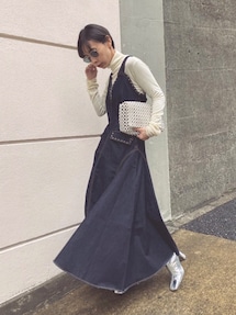 Ameri（アメリ）の「STUDS DENIM DRESS（ワンピース）」 - WEAR