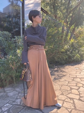 黒石奈央子さん(レディース・152cm)の冬コーディネート