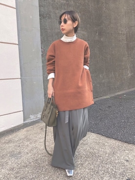 「Ameri（アメリ）のアイテム（ブーツ）」を使った、黒石奈央子さん（レディース・152cm）の冬コーディネート