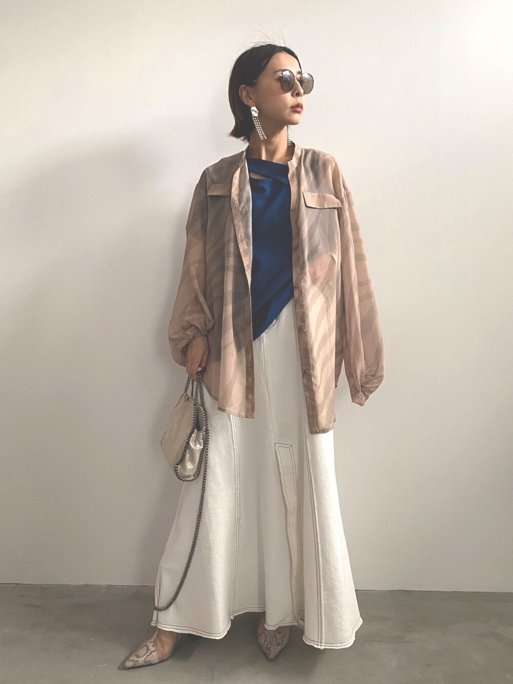 アメリ　Ameri ZEBRA SHEER SHIRT ゼブラ　シアーシャツ Ameri（アメリ）の「ZEBRA SHEER SHIRT（シャツ/ブラウス）」 - WEAR