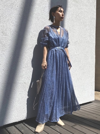 Ameri（アメリ）の「LADY LACE PLEATS DRESS（ワンピース）」 - WEAR