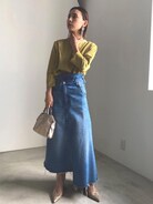 Ameri（アメリ）の「FOLD DENIM SKIRT（デニムスカート）」 - WEAR