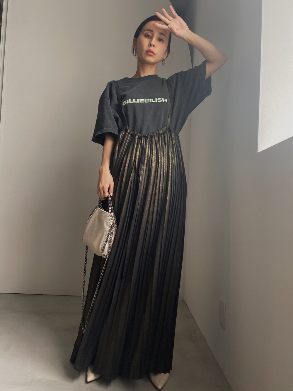 サロペット・オーバーオール・オールインワン AMERI LAME PLEATS SUSPENDER PANTS AMERI LAME PLEATS SUSPENDER PANTS サロペット・オーバーオール