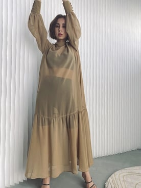「Ameri（アメリ）のアイテム」を使った、黒石奈央子さん（レディース・152cm）の秋コーディネート
