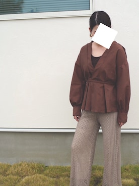 「LOWRYS FARM（ローリーズファーム）のバックオープンタンク　879404（タンクトップ、ブラウン系）」を使った、hiiiiiiさん（レディース・160cm）の春コーディネート