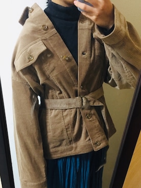 「Honeys」｜「アイテム（デニムジャケット）」を使った、もんさん（レディース・164cm）の冬コーディネート