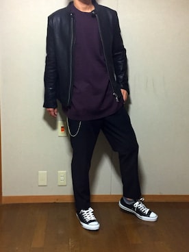 「アイテム（ウォレットチェーン、ホワイト系）」を使った、きょうすけさん（メンズ・175cm）の秋コーディネート