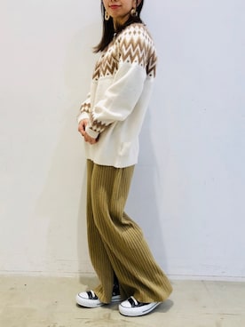 「koe（コエ）のアイテム（ニット/セーター）」を使った、ありさんさん（レディース・145cm）の秋コーディネート
