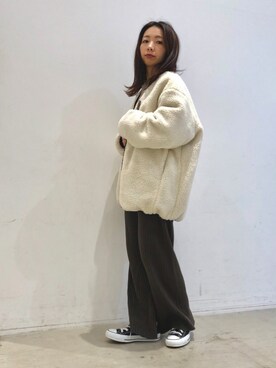 「koe（コエ）のアイテム（ジャケット/アウター）」を使った、ありさんさん（レディース・145cm）の冬コーディネート