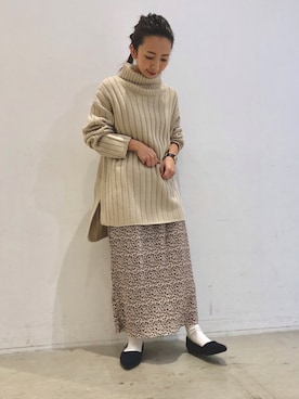 「koe（コエ）のアイテム（ニット/セーター）」を使った、ありさんさん（レディース・145cm）の冬コーディネート