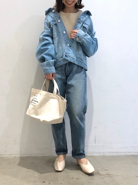 「koe（コエ）のアイテム（ジャケット/アウター）」を使った、ありさんさん（レディース・145cm）の冬コーディネート